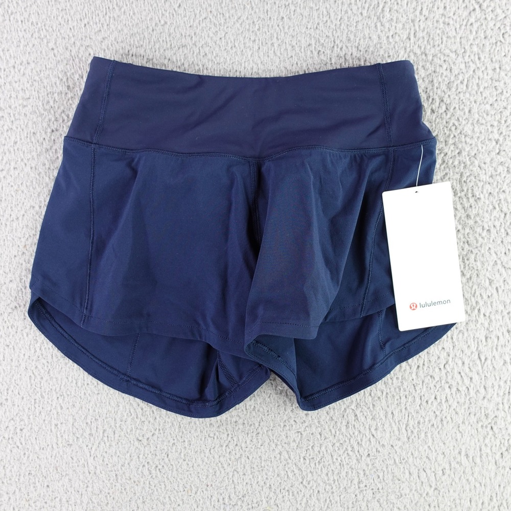 lululemon Speed Up MR Short 4" Lined Women‎ 0 True Navy LW7AYMT Running Athletic